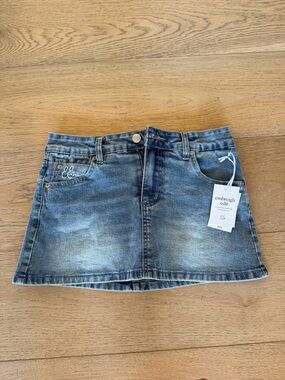 Girls' Denim Skort in Faded Blue